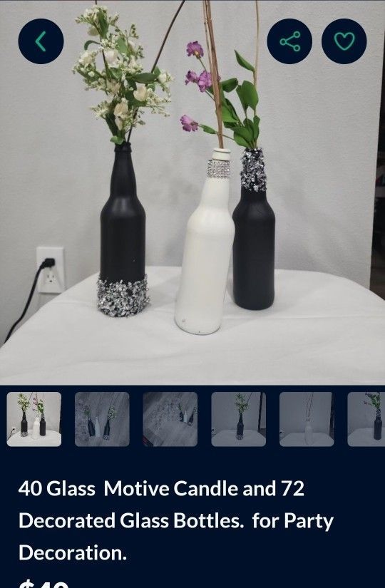 72 Decorated Wine  Bottles Plus 40  Glass Votives 