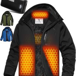 Wulcea Graphene Heated XXL Jacket for Men Fur Lined with 7.4V 16000mAh Battery Pack
