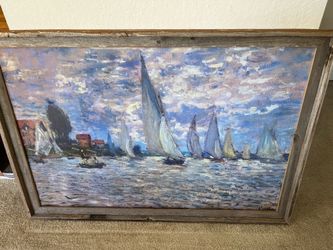 Claude Monet Print, wood frame