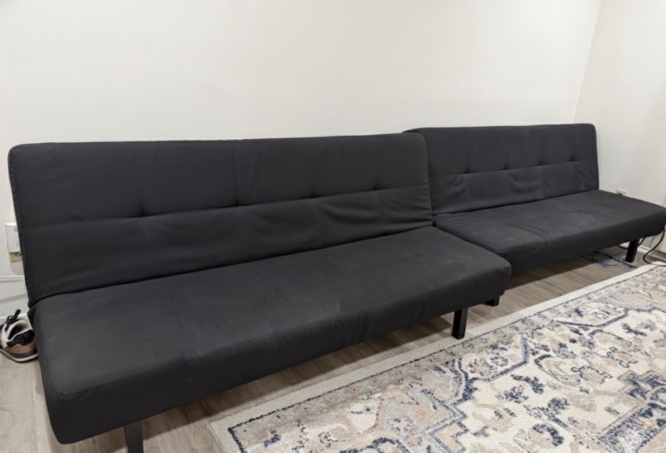 Two Black Futons