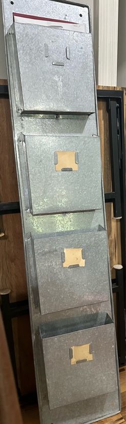 Galvanized metal office or magazine rack