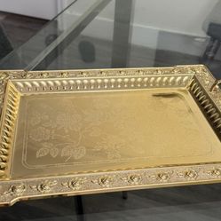 Home Decoration Serving Gold Tray ! From Dubai ! Brand New