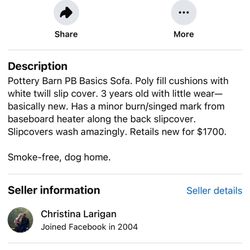 Pottery Barn  Sofa Couch