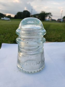 Vintage Clear Insulator Hemingray no. 9 Telegraph and Telephone Insulator that was Made in USA