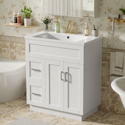 Homy Casa Larisa 30" Bathroom Vanity with Left Drawers for Bathroom Storage Open Box