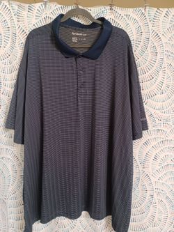 Reebok Polo Golf Shirt Big Man's Size 6XL Blue EUC