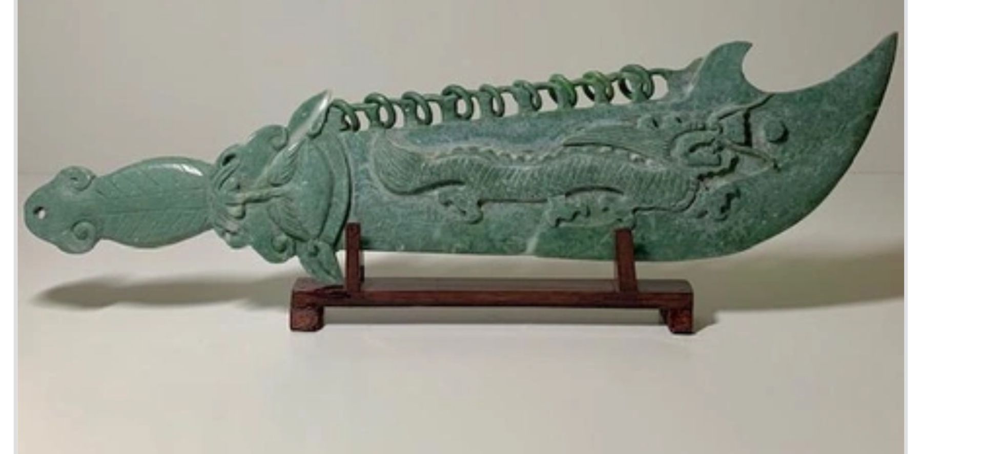 CARVED JADE DRAGON SWORD. X- Large
