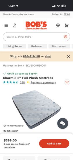 Charm 8.5 🛏️ FULL SIZE PLUSH MATTRESS – $170