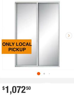 ✨️🌊 Contractors Wardrobe 72 in. x 96 in. Concord White Aluminum Frame Mirrored Interior Sliding Closet Door #0874