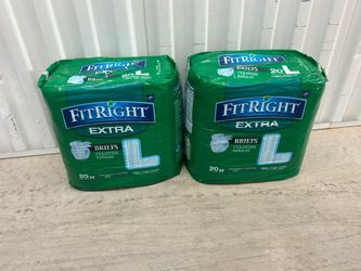 FitRight Extra Adult Briefs Large – 40 Total –2 Sealed Packs