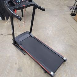 Skonyon Electric treadmill. 
Manual incline. 
0-7.5 m.p.h
12 built in workouts.
Heart rate monitor
250lb capacity

$266 FIRM