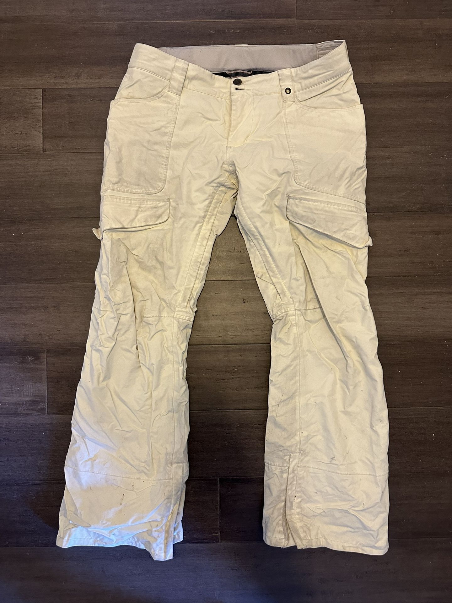 Burton White Cream Women’s Snowboard Ski Pants M Dryride 