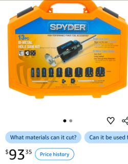 {NIB} Spyder Bi-Metal Hole Saw Kit