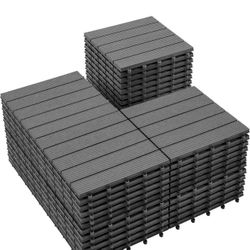 54 PCS Plastic Interlocking Patio Deck Tiles - 12" x 12" Waterproof Indoor Outdoor Flooring Grey  $70 