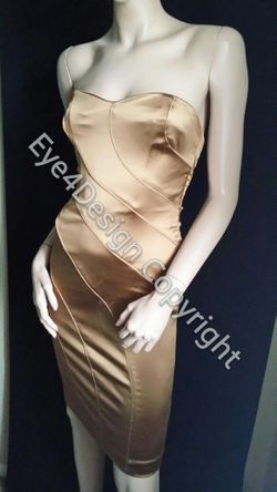 Bebe Dress Satin Gold XS