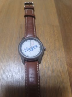 Game Time LA Dodgers Watch Brown Leather Strap