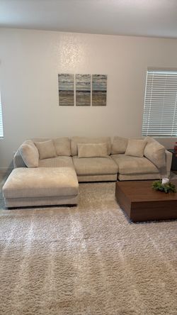 Fluffy Ivory Modular Sectional