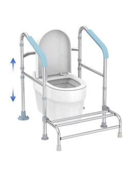 Adjustable Toilet Safety Rail with Footrest