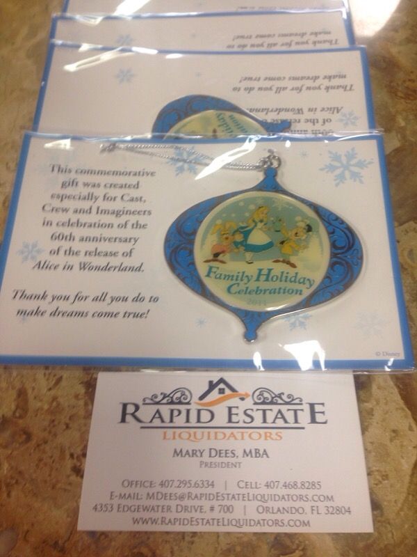 Disney Cast Member Alice in Wonderland 60th Anniversary 2011 Christmas Ornament NEW