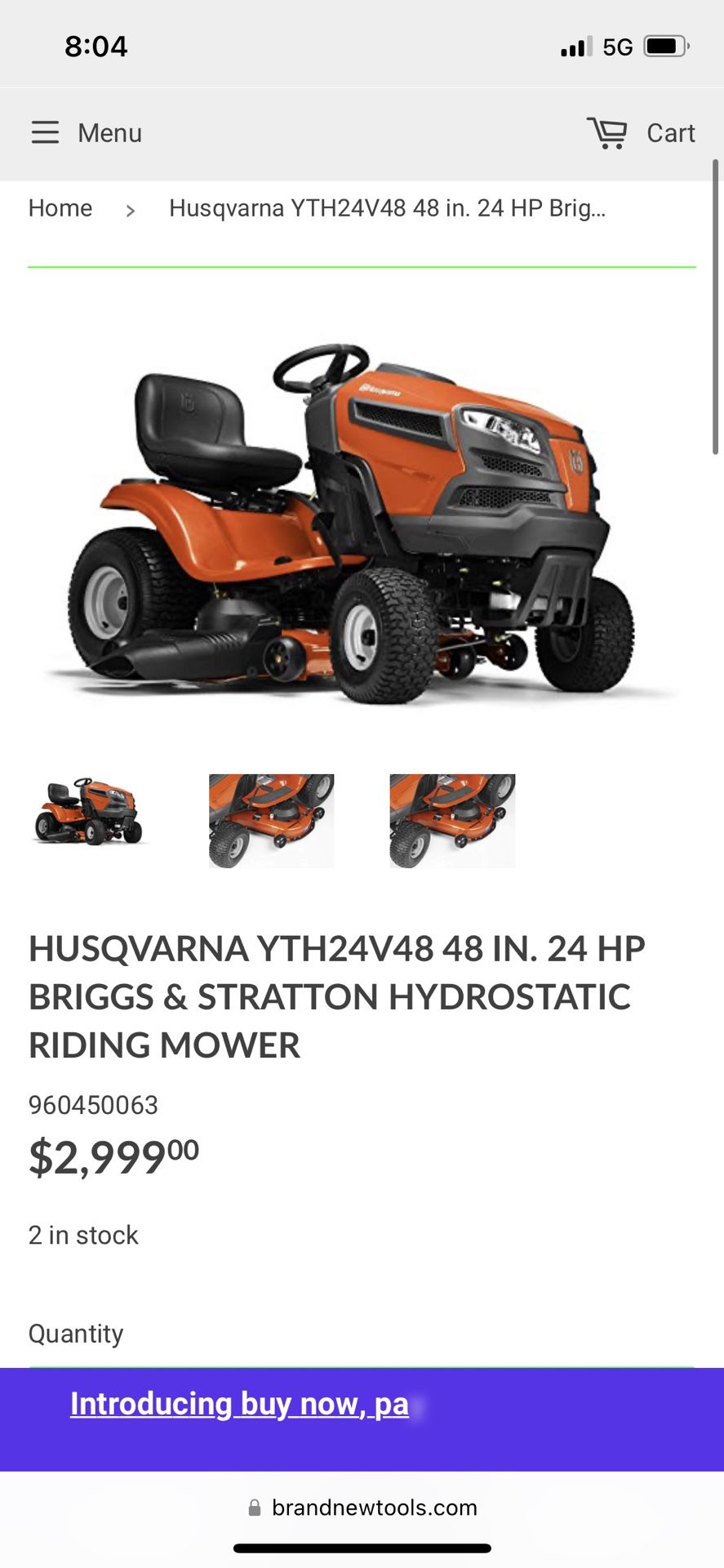 Husqvarna 48” Riding Mower