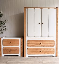 Beautiful Fully Refinished Tallboy Dresser and one nightstand by Stanley Furniture! 🌿 Furniture Set!