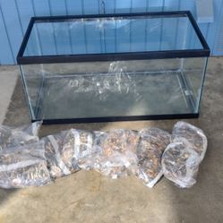 Fish Tank With Decorative Stones