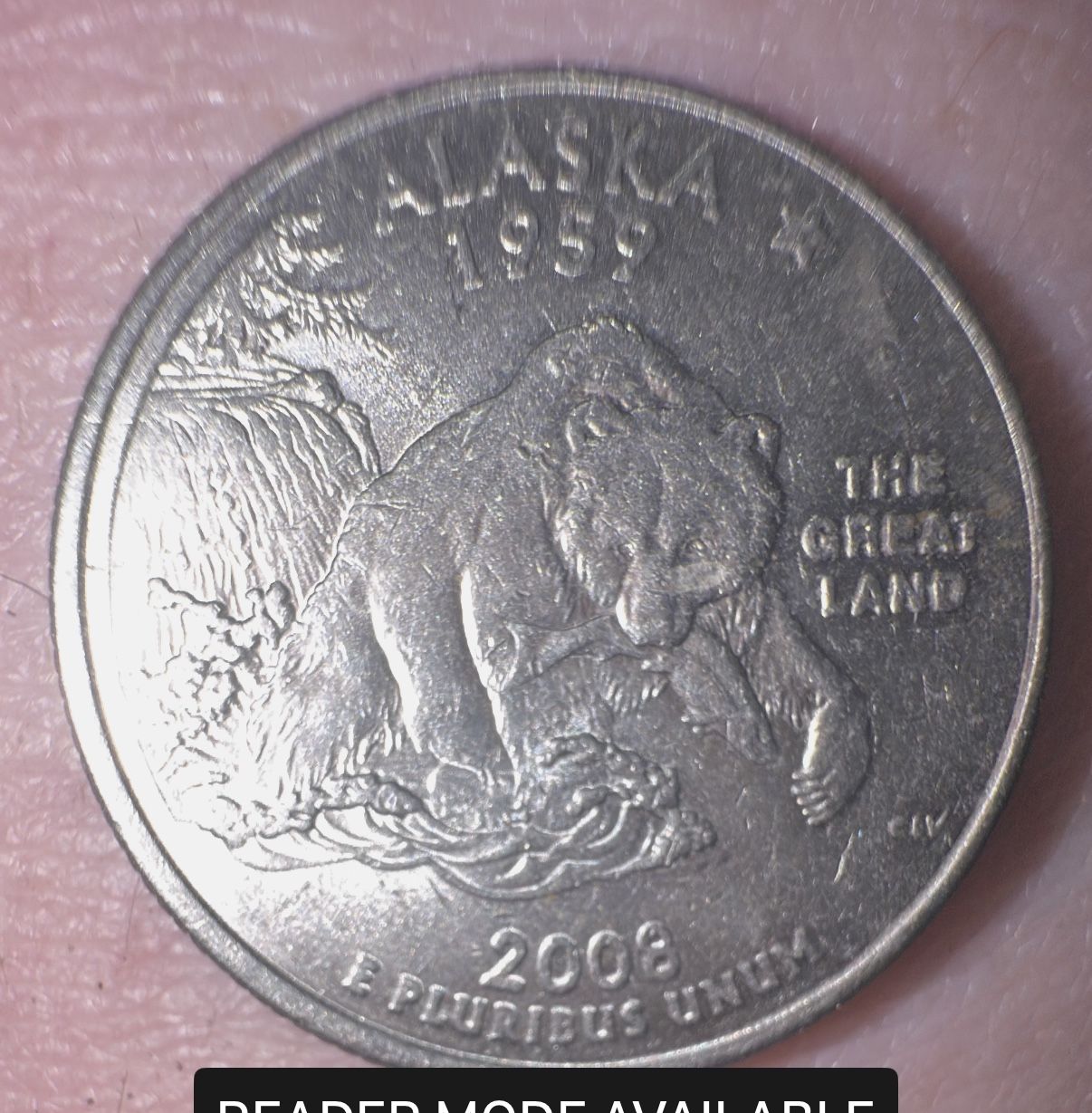 2008 Alaska Quarter - "Extra Claw" Error Coin