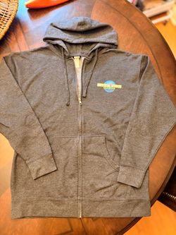 Universal Studios Florida Globe Graphic Zip Up Hoodie Sweatshirt Dark Charcoal Gray XL NWOT