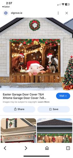 6x13 Christmas Garage Banner Farm Animals 