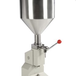 Liquid Filling Machine 5-50ml Manual Cosmetic Cream Paste Lotion Filler w/Hopper on