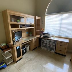 Office Desk & Standing Tall File Cabinets Located In Kendall 