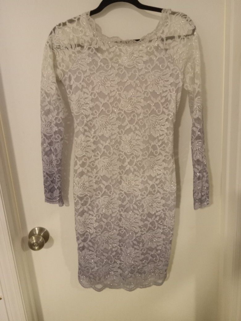 Silver Lace Dress