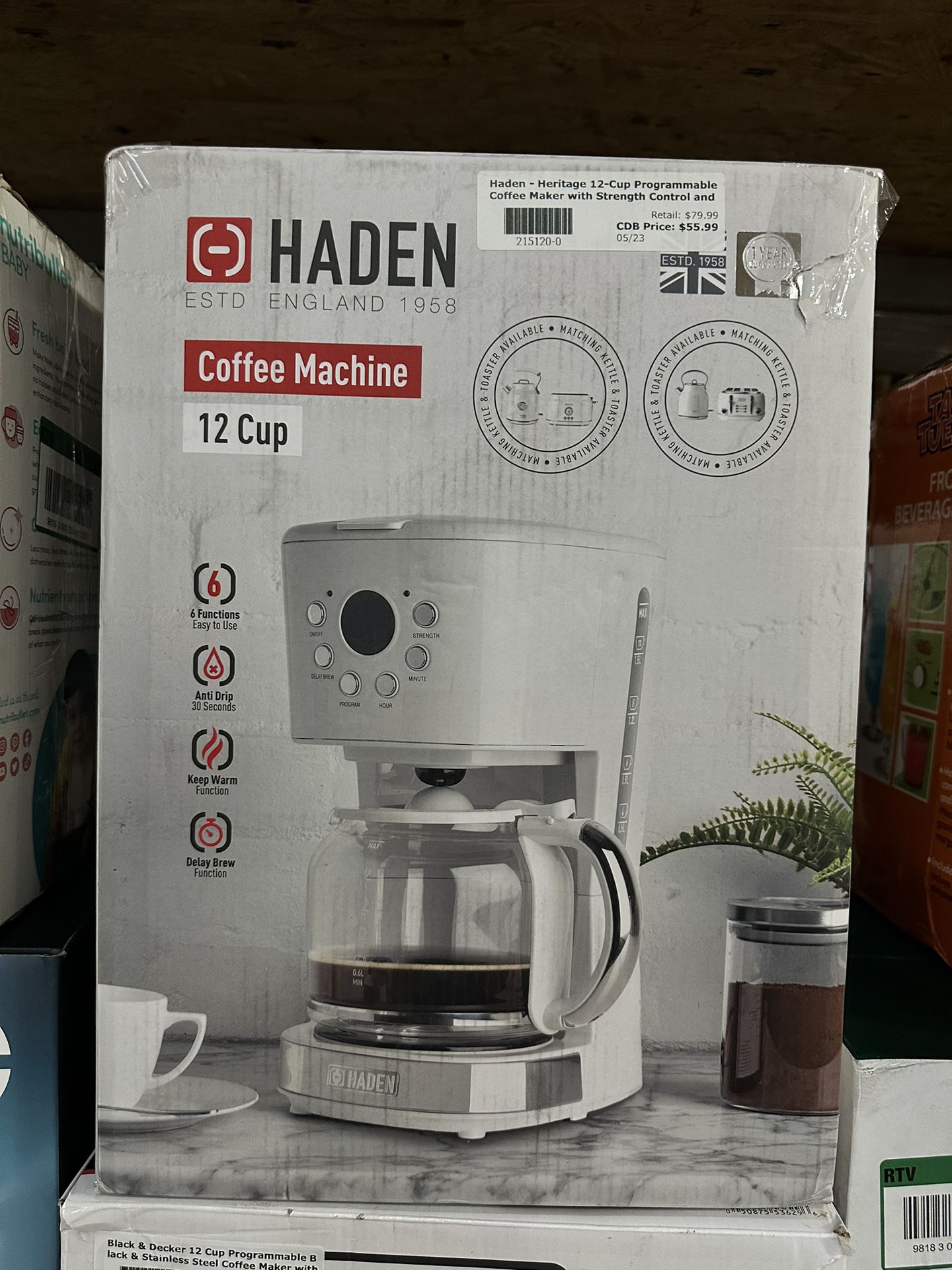 Haden Heritage Putty 1 Liter Drip Coffee Maker
