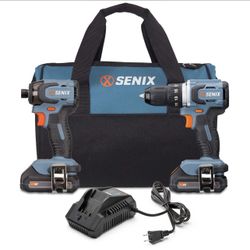 Senix X2 20V Max* 2-Tool Cordless Combo Kit with 1/2" Cordless Drill Driver & 1/4" Cordless Impact
