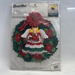 Bucilla Angel Wreath Felt Christmas Kit New Sealed Detachable Tree Topper 83675