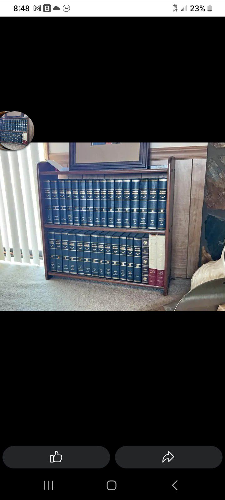 1966 Encyclopedias Americana International Edition With Bookshelf