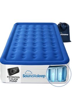 SoundAsleep Dream Series Raised Queen Air Mattress, Built-in Pump, Blue