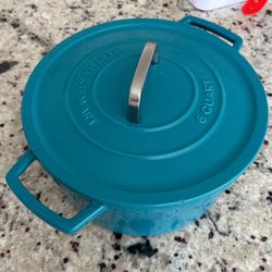 Martha by Martha Stewart 6 QT Enameled Cast Iron Dutch Oven w/Lid - Cobblestone