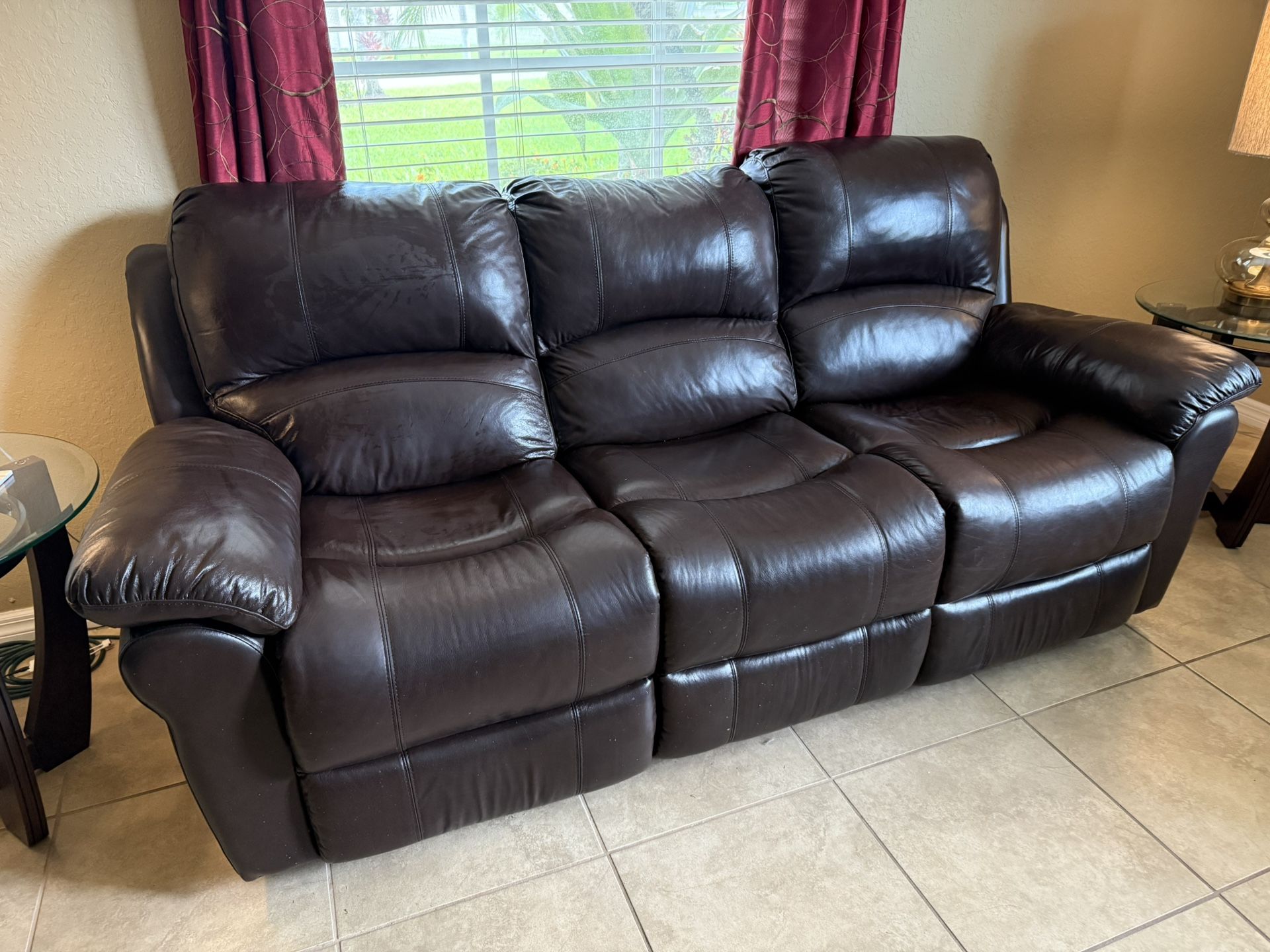Brown Reclining Sofa