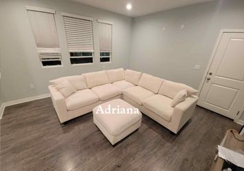 Beautiful ‼️ 4-Pc Corduroy Sectional Sofa With Ottoman
