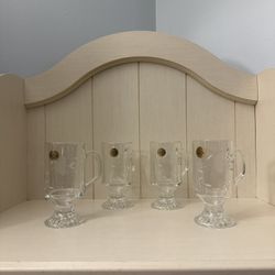 Vintage Princess House Crystal Beverage Mugs Set Of Four 