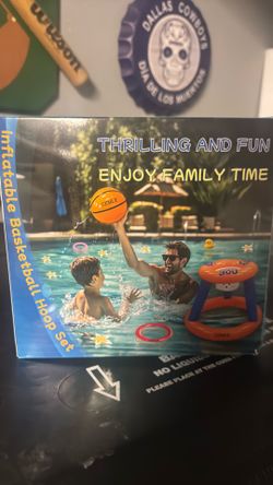 Inflatable basketball hoop set