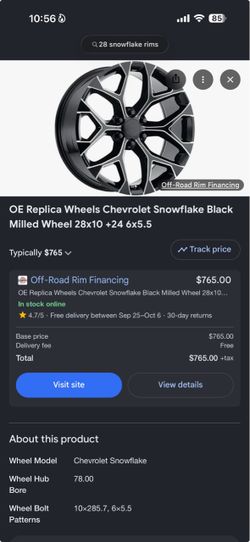 28 inch snowflake rims