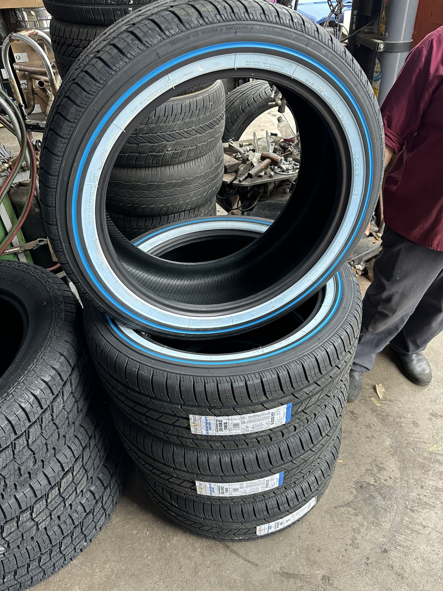 285/45/22 Vogue Tires Blue Line