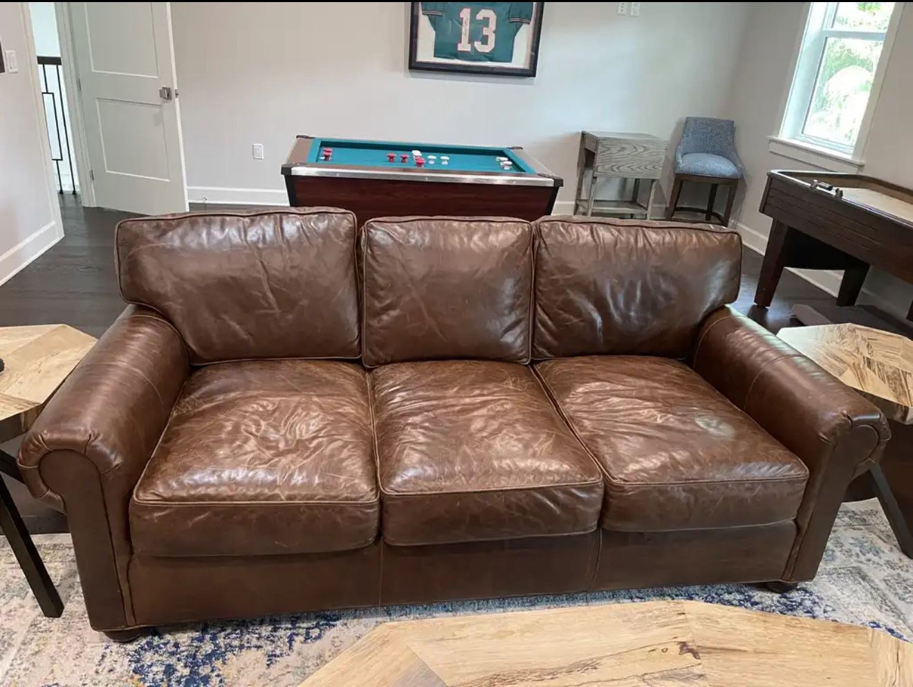 Restoration Hardware 100% Top-Grain Leather Sofa – 82”