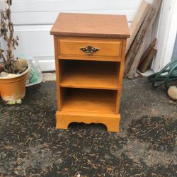 Mid century nightstand USA End table Solid wood