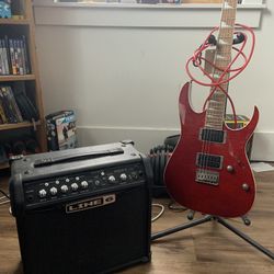 Ibanez RG3EXFM1 Solid Body Electric Guitar & Line 6 Spider IV 15W 1X8 Guitar Combo Amp 