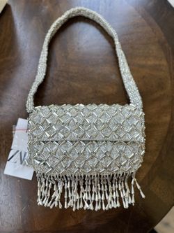 ZARA Party Holiday Silver Purse