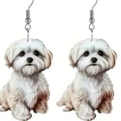 Cute Teddy Dog Design Earrings 