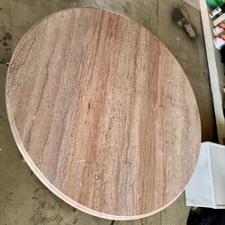 Vintage Italian Marble Round Table Top + Ornate Gilded Base | Breccia Pernice Style | Separate Piece